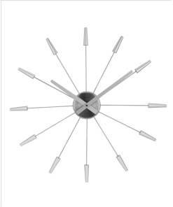 Väggklocka- Plug Inn 58 Silver