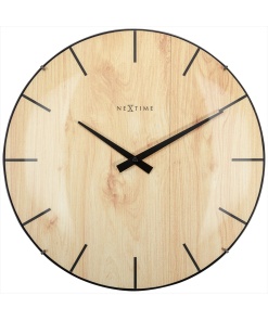 Väggklocka Edge Wood Dome ø35cm Ljusbrun