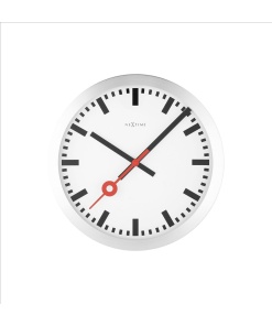 Station Stripe Väggklocka/Bordsklocka Ø19 cm Vit