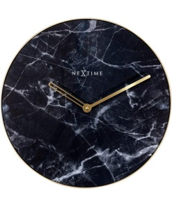 Väggklocka Marble ø40cm, Svart